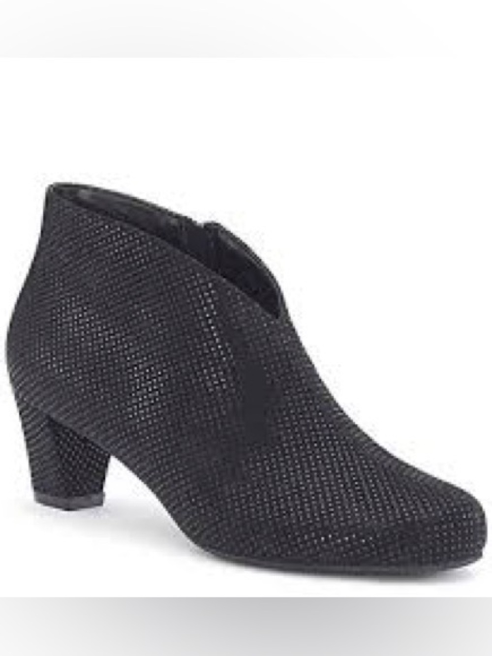 David Tate Fame V Throat Ankle Booties Leather Heels Black Women Size 10 Wide